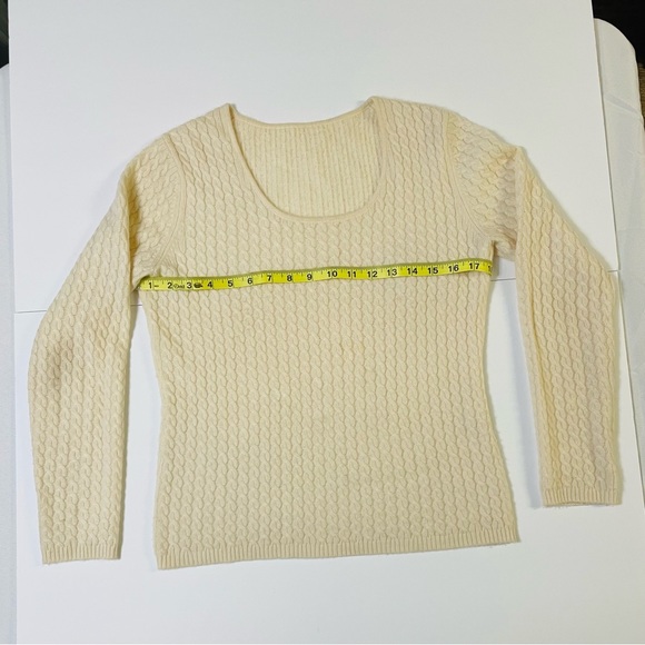 Ballantyne Ivory Pure Cashmere Cable Knit Sweater M - Picture 2 of 6